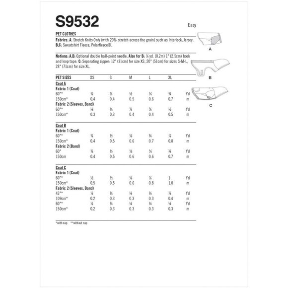 Simplicity Pattern S9532 Pet Clothes Hoodie Shirt Active Wear Cosplay Sizes XS-X - Picture 2 of 6